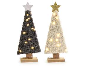 ingosso decoro albero luci in legno