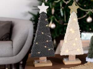ingosso decoro albero luci in legno