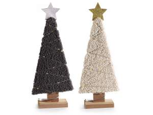 ingosso decoro albero luci in legno