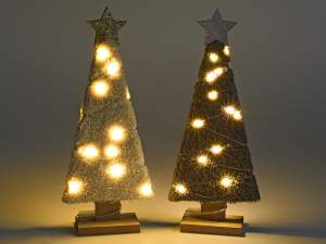 ingosso decoro albero luci in legno