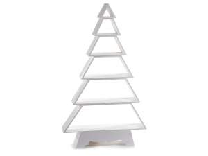 Grossista scaffale albero natale legno bianco