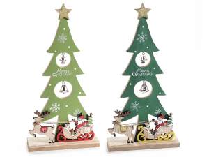 ingrosso decoro albero legno slitta babbo