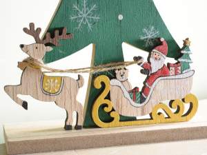 ingrosso decoro albero legno slitta babbo