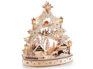 grossista natale decori legno luci albero