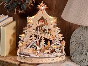 grossista natale decori legno luci albero