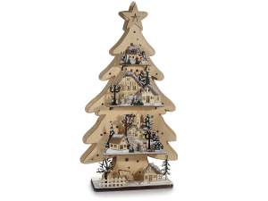 Ingrosso albero Natale paesaggio luci led