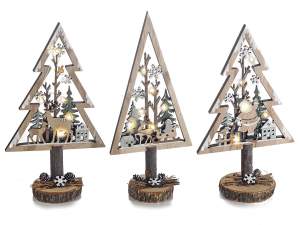 Grossista alberi Natale legno luci led