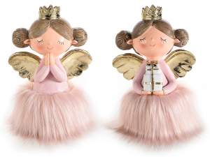 Vente en gros d'anges de Noël avec ailes dorées