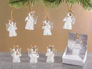 décorations d'arbre d'ange en verre en gros