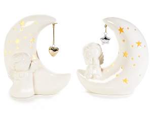 Ángel de Navidad con luna brillante al por mayor