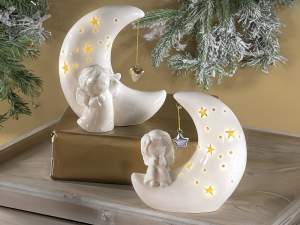 Ángel de Navidad con luna brillante al por mayor