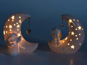 Ángel de Navidad con luna brillante al por mayor