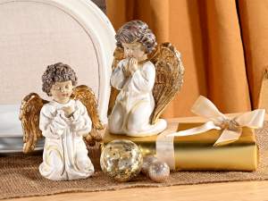 ángel con alasdoradas de resina al por mayor