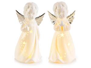 ingrosso angeli porcellana Natale luminosi