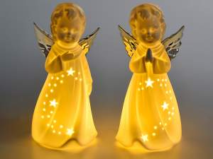 ingrosso angeli porcellana Natale luminosi