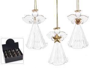 ingrosso angeli albero di natale vetro