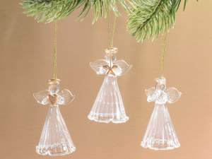 ingrosso angeli albero di natale vetro