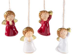 ingrosso addobbo albero angioletti porcellana