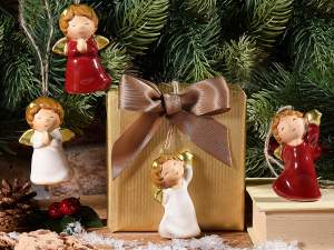 ingrosso addobbo albero angioletti porcellana