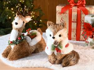 fibre de Noël en gros de renard et de faon