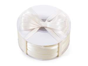 Wholesale white double satin ribbon