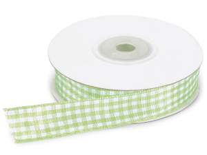Wholesale green white squared ribbon