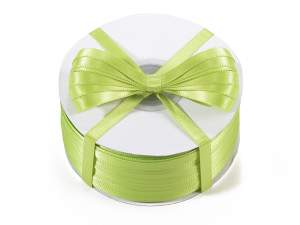 Wholesale green double satin ribbon