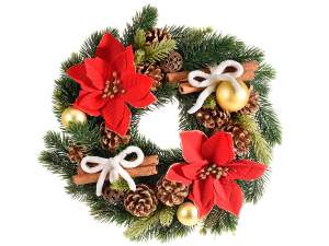 Artificial Christmas garlands and flowers