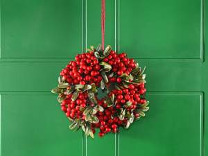 wholesale red berry wreath christmas