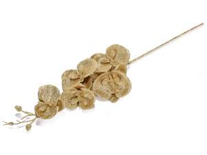 Wholesale gold glitter artificial orchid