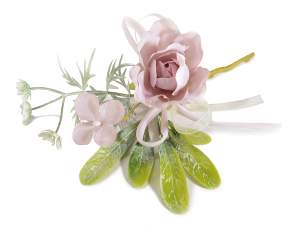 artificial rose and ribbon wholesale