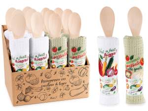 ingrosso kit set asciugapiatti mestolo legno
