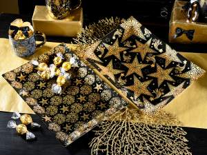 Assiettes de Noël en or noir en gros