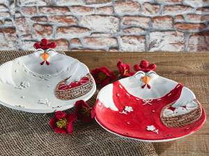 assiette de Pâques en gros poule