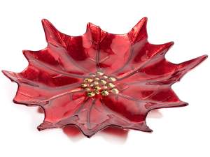 assiette à poinsettia rouge en gros