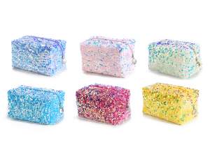 Grossisti astucci beauty stoffa paillettes