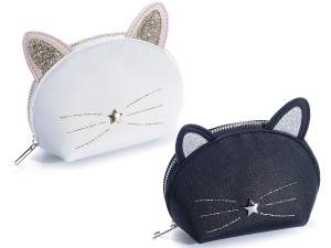 Ingrosso astuccio porta monete gatto similpelle