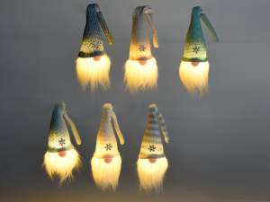 Ingrosso Babbo Natale luminoso azzurro