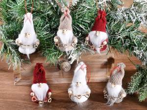 ingrosso decori albero natale babbo gnomo