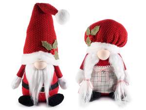 ingrosso mamma babbo natale decoro agrifoglio