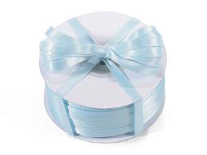 Wholesale light blue double satin ribbon