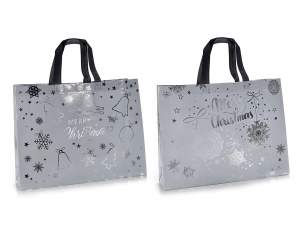 Christmas silver shopping bags wholesaler