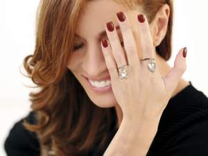 Bague réglable en forme de cœur et d'étoile