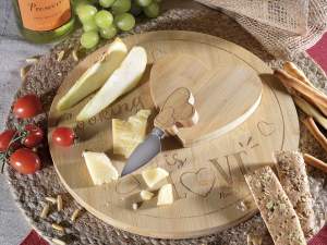 wholesale round cutting boards cheese knife set