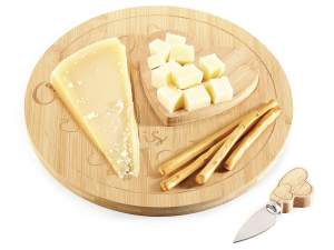 wholesale round cutting boards cheese knife set