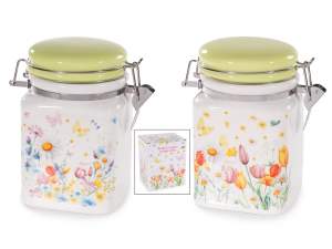 barattolo chiusura ermetica design fiori ingrosso