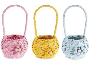 wholesale woven basket colored flowers