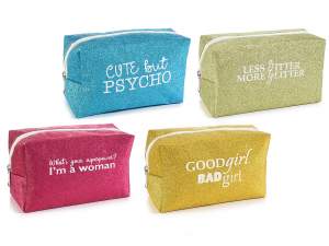 Wholesale glitter cases leatherette with lettering