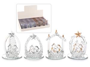 Belenes de cristal al por mayor con base de espejo