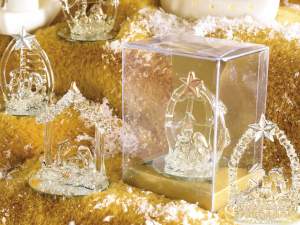 Belenes de cristal al por mayor con base de espejo